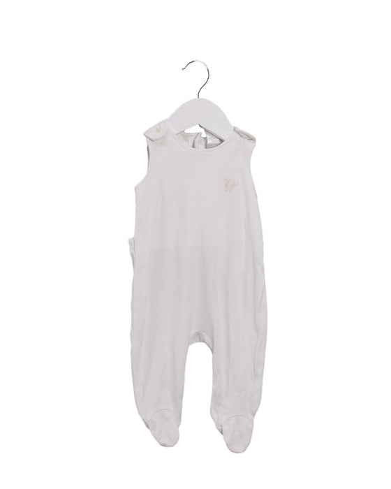 A White Sleeveless Jumpsuits from Cyrillus in size 0-3M for girl. (Front View)
