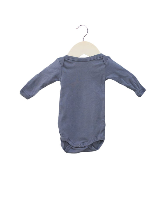 A Blue Long Sleeve Bodysuits from Petit Bateau in size 0-3M for neutral. (Front View)