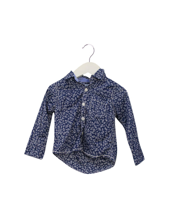 A Navy Shirts from Gingersnaps in size 3-6M for boy. (Front View)