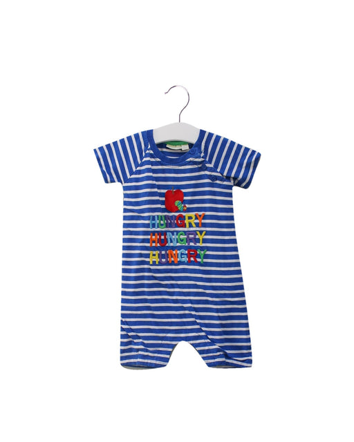 A Blue Short Sleeve Rompers from Jojo Maman Bébé in size 6-12M for boy. (Front View)