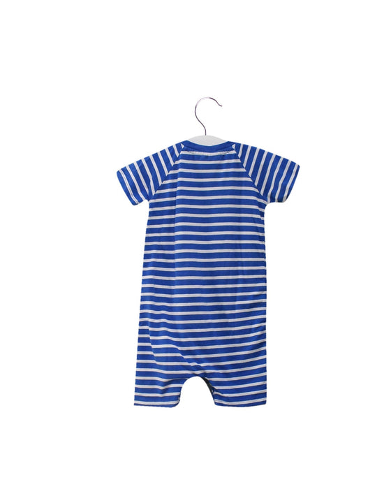 A Blue Short Sleeve Rompers from Jojo Maman Bébé in size 6-12M for boy. (Back View)