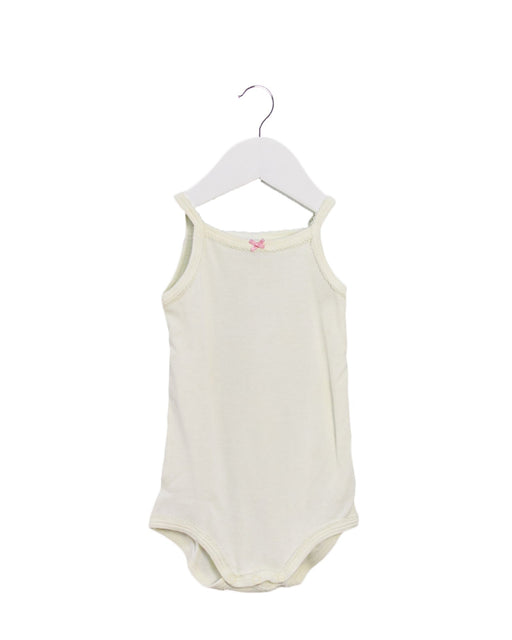 A Yellow Sleeveless Bodysuits from Petit Bateau in size 3-6M for girl. (Front View)
