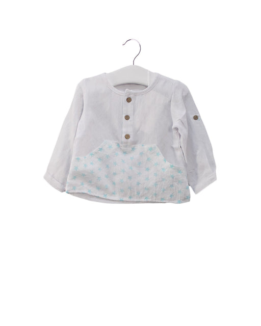 A White Long Sleeve Tops from Dadati in size 3-6M for boy. (Front View)