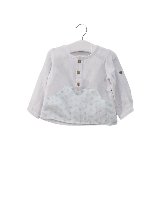A White Long Sleeve Tops from Dadati in size 3-6M for boy. (Front View)