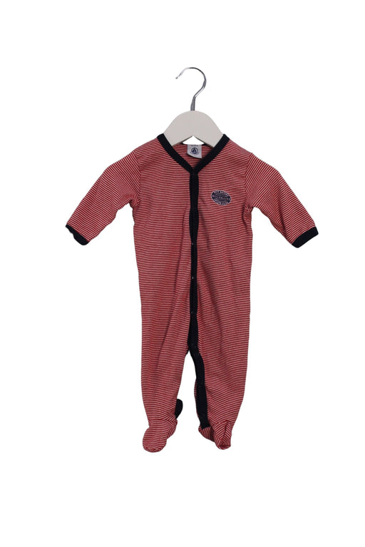 A Red Long Sleeve Jumpsuits from Petit Bateau in size 0-3M for boy. (Front View)