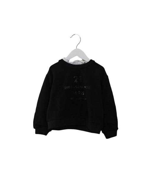A Black Crewneck Sweatshirts from Karl Lagerfeld in size 4T for girl. (Front View)