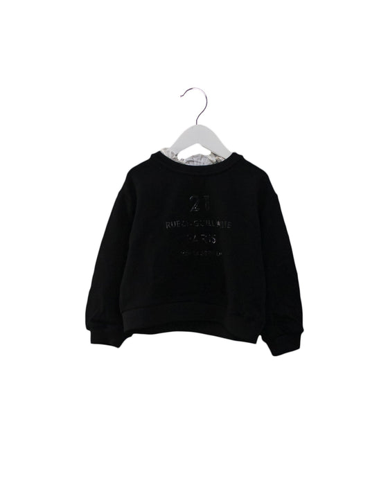 A Black Crewneck Sweatshirts from Karl Lagerfeld in size 4T for girl. (Front View)