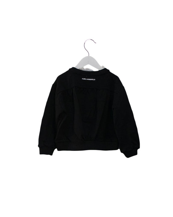 A Black Crewneck Sweatshirts from Karl Lagerfeld in size 4T for girl. (Back View)