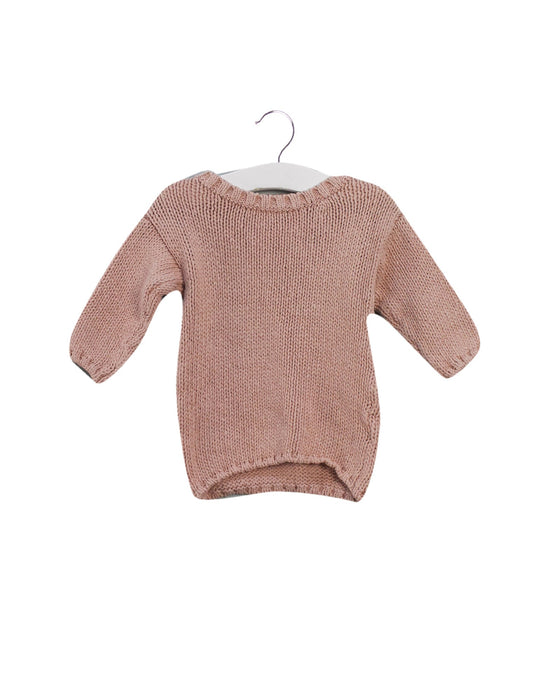 A Pink Sweater Dresses from Tocoto Vintage in size 3-6M for girl. (Front View)