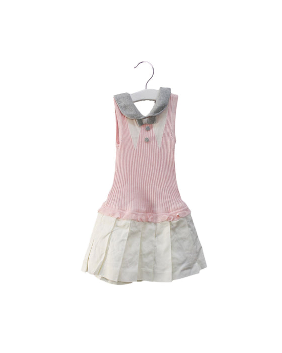 A Pink Sleeveless Dresses from Nicholas & Bears in size 2T for girl. (Front View)