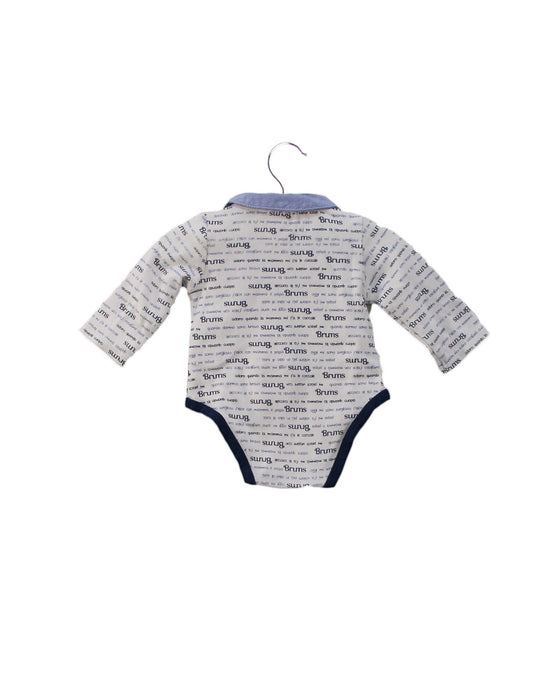 A White Long Sleeve Bodysuits from Brums in size 0-3M for boy. (Back View)