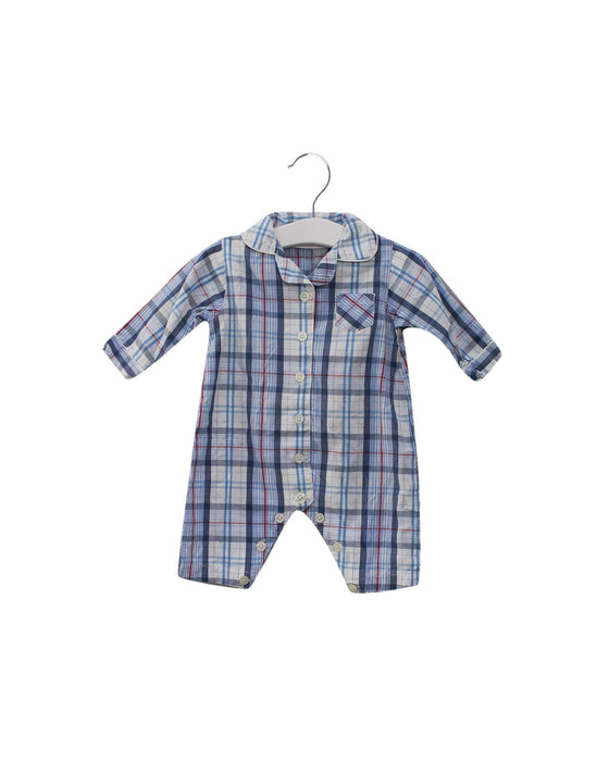 A Blue Onesies from The Little White Company in size 0-3M for boy. (Front View)