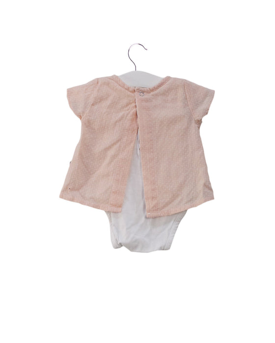 A Beige Short Sleeve Bodysuits from Niny Mini in size 0-3M for girl. (Back View)