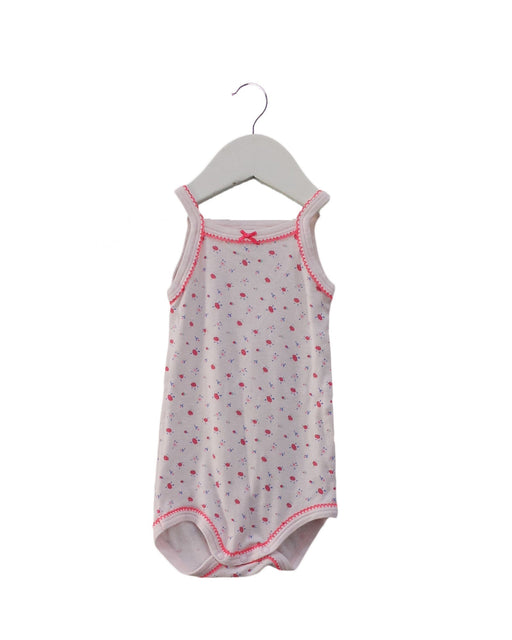 A Pink Sleeveless Bodysuits from Petit Bateau in size 3-6M for girl. (Front View)