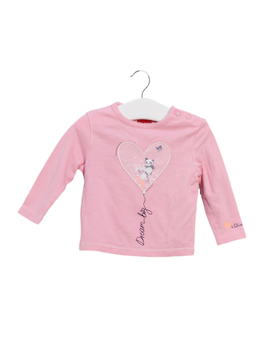 A Pink Long Sleeve Tops from s.Oliver in size 0-3M for girl. (Front View)