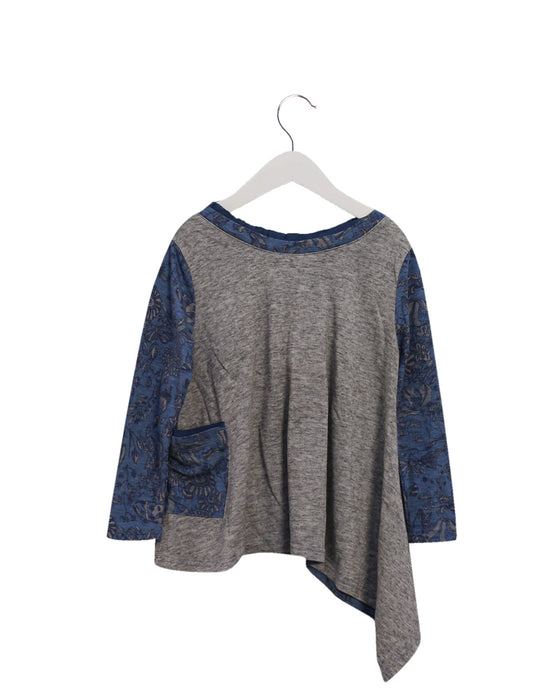 A Blue Long Sleeve Tops from As Know As Ponpoko in size 4T for girl. (Back View)