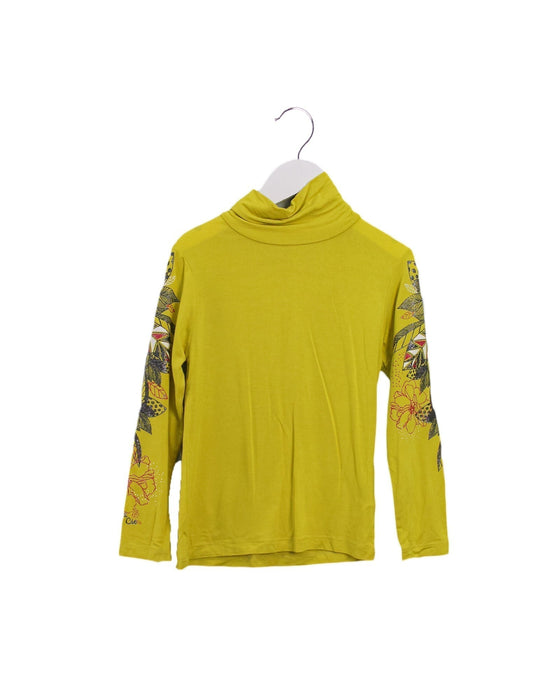 A Yellow Long Sleeve Tops from La Compagnie des Petits in size 5T for girl. (Front View)