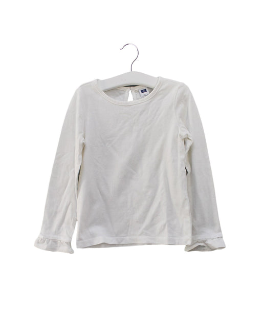 A White Long Sleeve Tops from Janie & Jack in size 4T for girl. (Front View)
