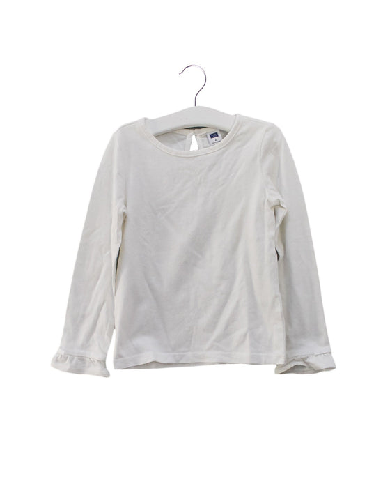 A White Long Sleeve Tops from Janie & Jack in size 4T for girl. (Front View)