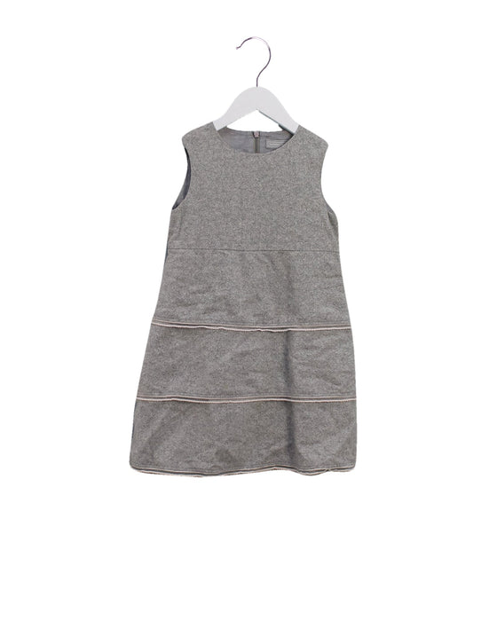 A Grey Sleeveless Dresses from Nicholas & Bears in size 4T for girl. (Front View)