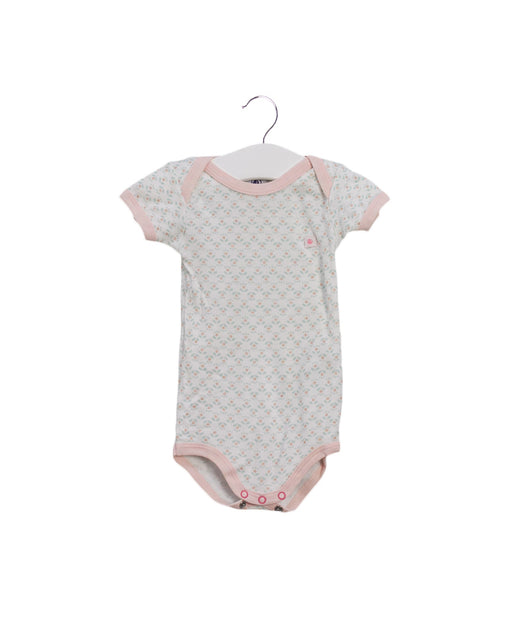 A Green Short Sleeve Bodysuits from Petit Bateau in size 3-6M for girl. (Front View)