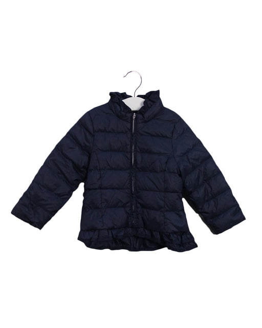 A Navy Puffer/Quilted Jackets from Nicholas & Bears in size 3T for girl. (Front View)