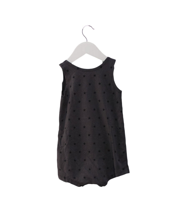 A Grey Sleeveless Rompers from Le Petit Society in size 3-6M for girl. (Back View)
