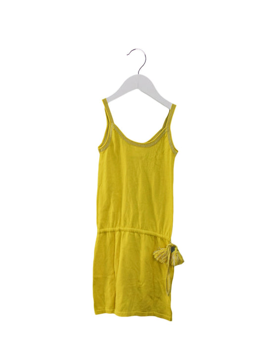 A Yellow Sleeveless Dresses from Excuse My French in size 4T for girl. (Front View)