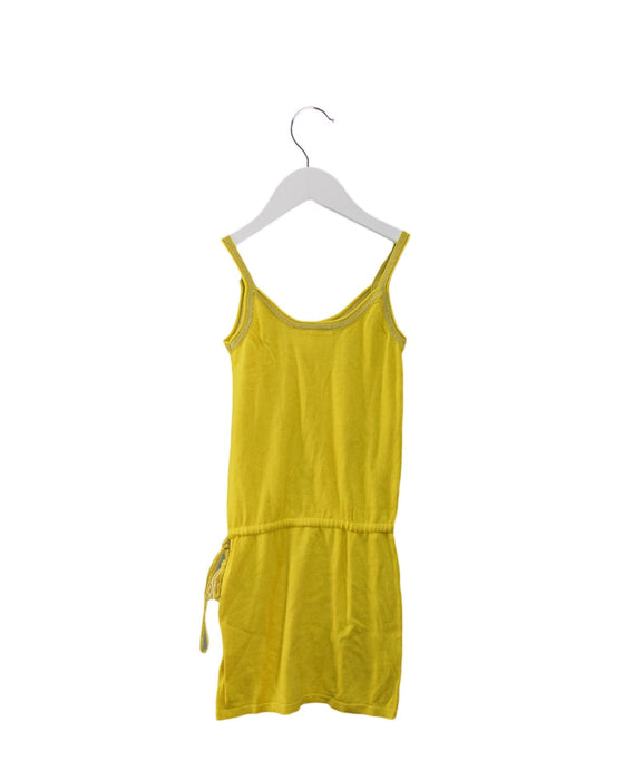 A Yellow Sleeveless Dresses from Excuse My French in size 4T for girl. (Back View)
