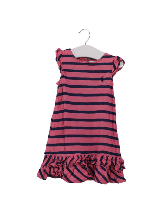 A Pink Sleeveless Dresses from Ralph Lauren in size 3-6M for girl. (Front View)