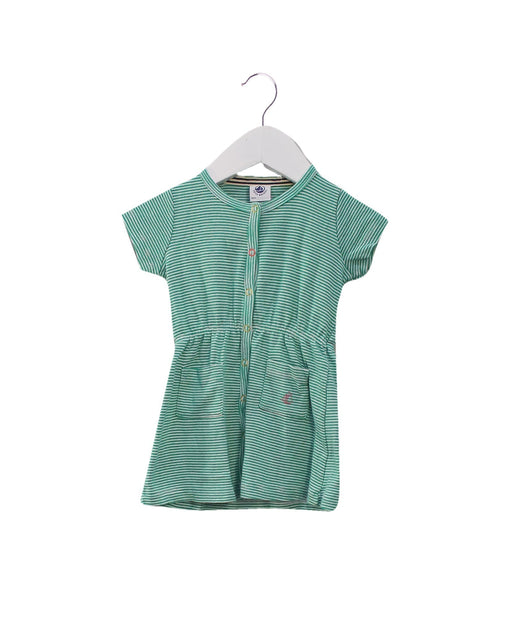 A Green Short Sleeve Dresses from Petit Bateau in size 3-6M for girl. (Front View)