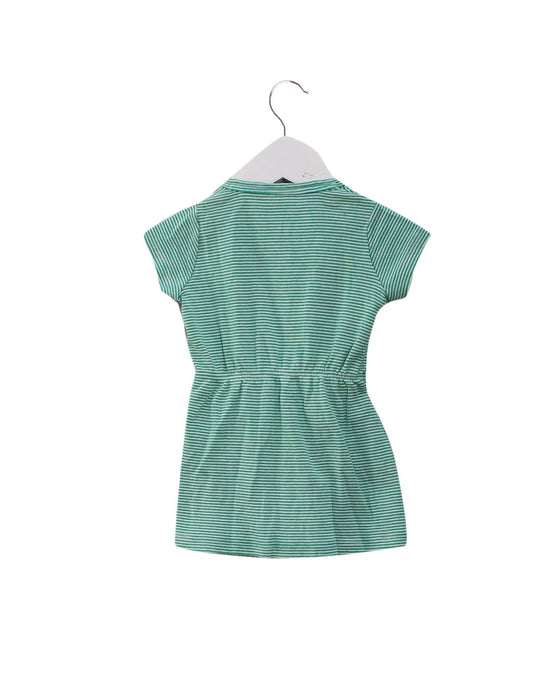 A Green Short Sleeve Dresses from Petit Bateau in size 3-6M for girl. (Back View)