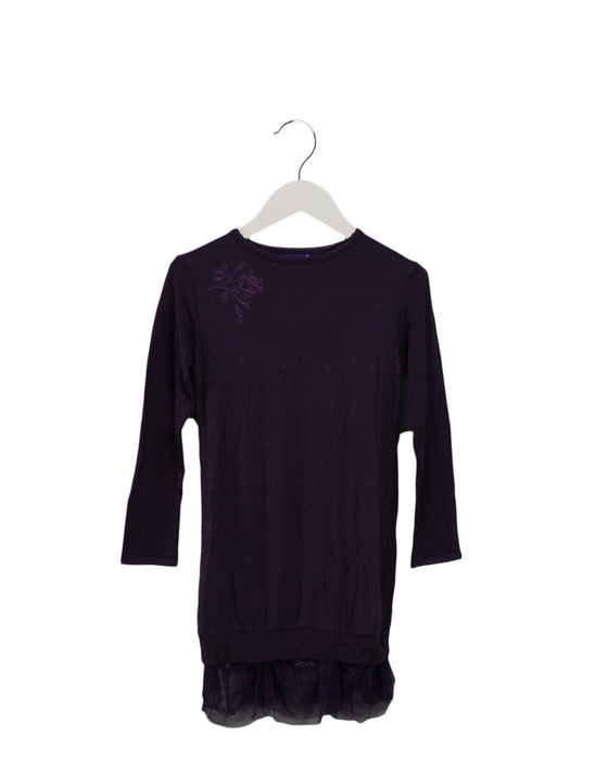 A Purple Long Sleeve Tops from La Compagnie des Petits in size 6T for girl. (Front View)