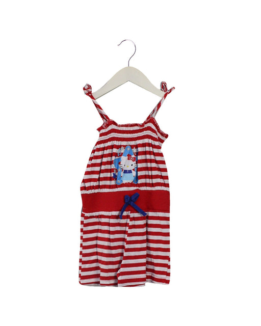 A Red Sleeveless Rompers from Sanrio in size 3T for girl. (Front View)