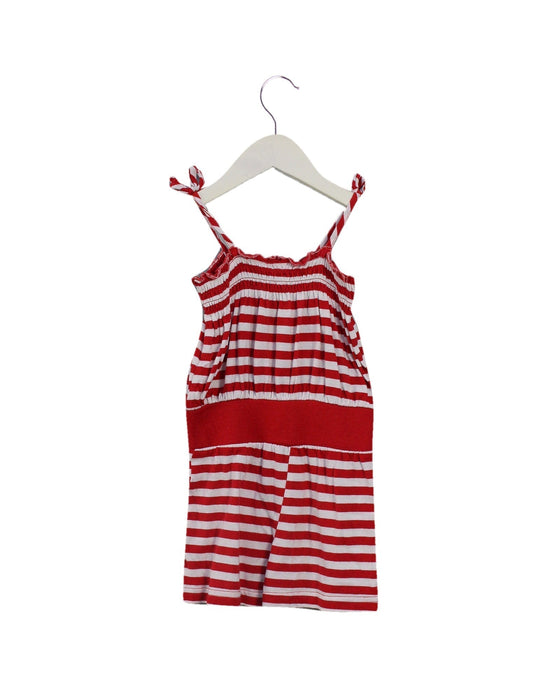 A Red Sleeveless Rompers from Sanrio in size 3T for girl. (Back View)