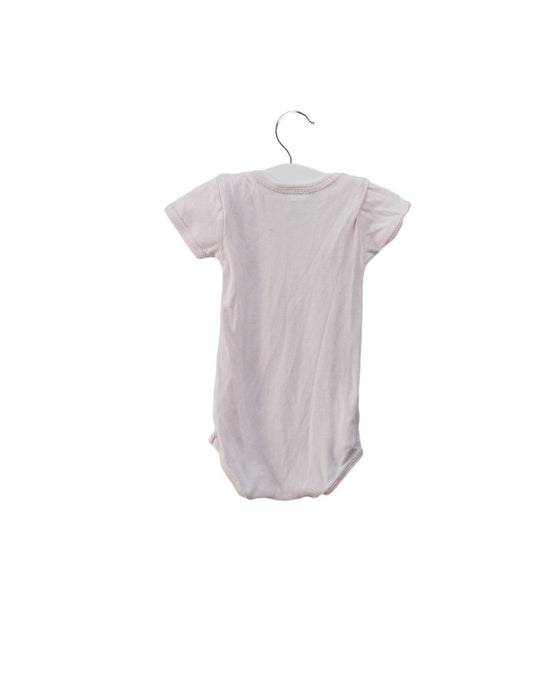 A Pink Short Sleeve Bodysuits from Petit Bateau in size 6-12M for girl. (Back View)