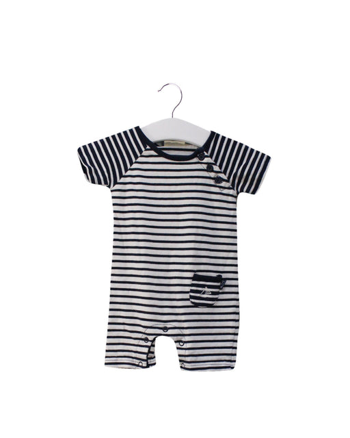 A Navy Short Sleeve Rompers from Jojo Maman Bébé in size 3-6M for boy. (Front View)