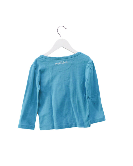 A Blue Long Sleeve Tops from Milk on the Rocks in size 5T for girl. (Back View)