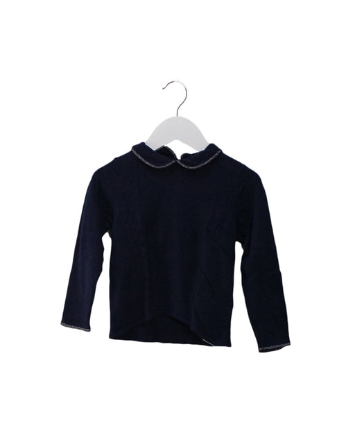 A Navy Knit Sweaters from Jacadi in size 3T for girl. (Front View)
