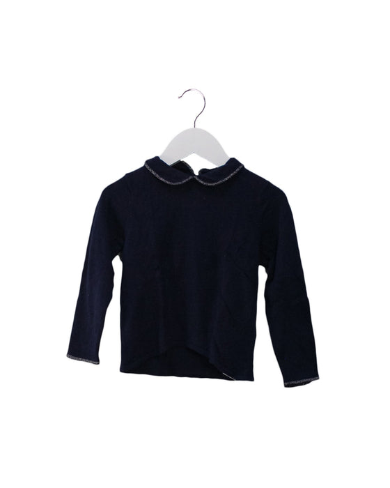 A Navy Knit Sweaters from Jacadi in size 3T for girl. (Front View)