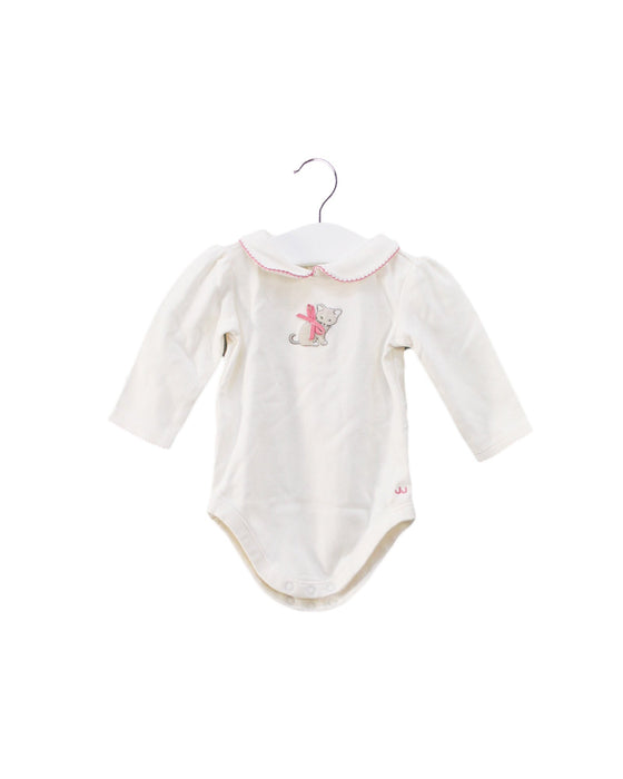 A Ivory Long Sleeve Bodysuits from Janie & Jack in size 0-3M for girl. (Front View)