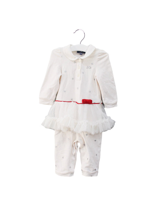 A Ivory Long Sleeve Jumpsuits from Nicholas & Bears in size 6-12M for girl. (Front View)