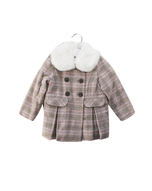 A Brown Coats from Chickeeduck in size 18-24M for girl. (Front View)
