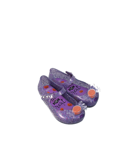 A Purple Flats from Mini Melissa in size 18-24M for girl. (Front View)