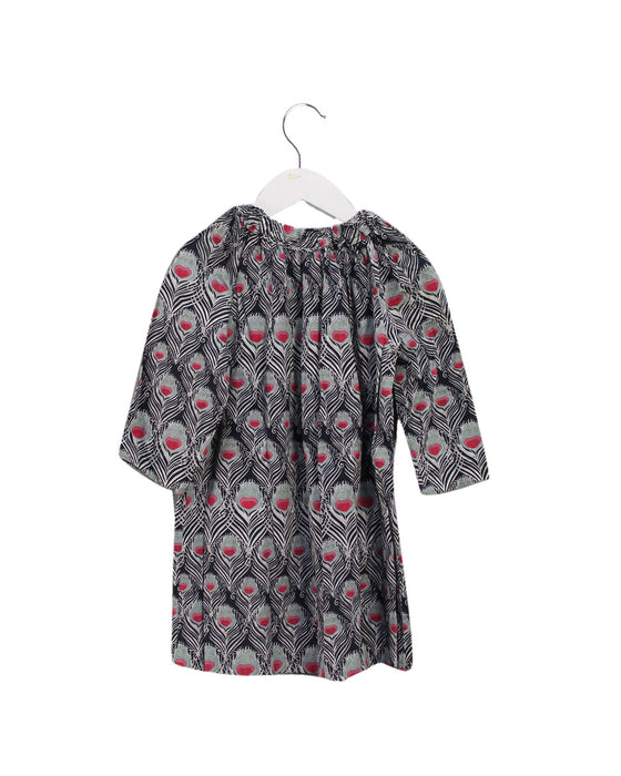 A Navy Long Sleeve Dresses from Bonpoint in size 6T for girl. (Back View)