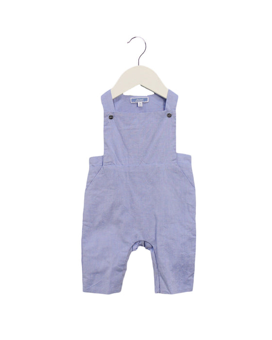 A Blue Long Overalls from Jacadi in size 0-3M for boy. (Front View)