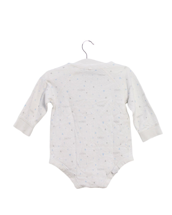 A White Long Sleeve Bodysuits from Mides in size 0-3M for boy. (Back View)