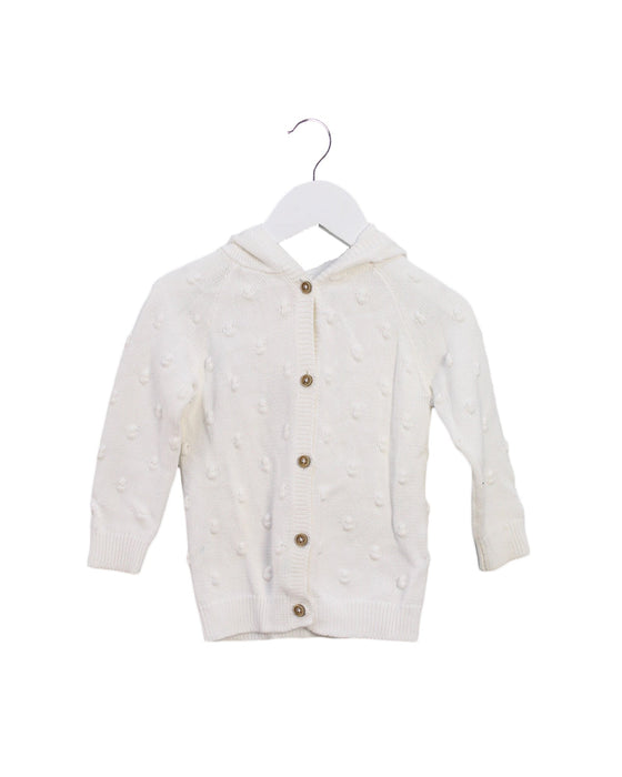 A White Cardigans from Seed in size 3-6M for girl. (Front View)
