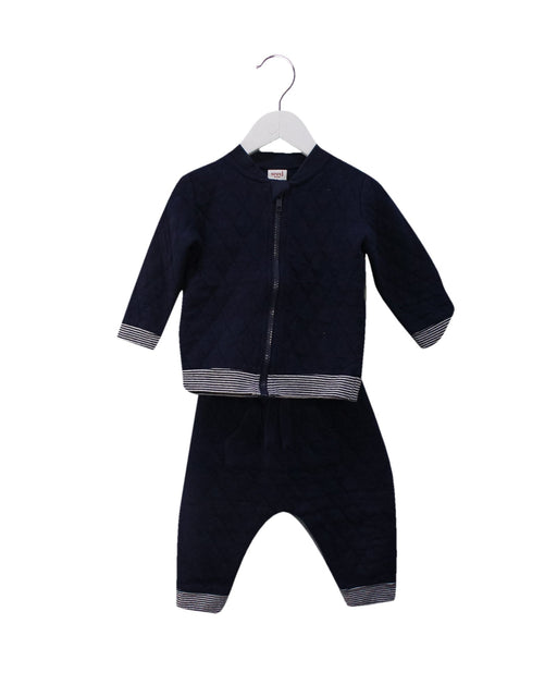 A Navy Pants Sets from Seed in size 6-12M for boy. (Front View)