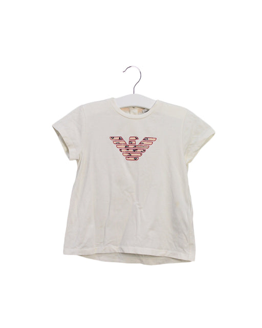A Ivory Short Sleeve T Shirts from Emporio Armani in size 3T for girl. (Front View)